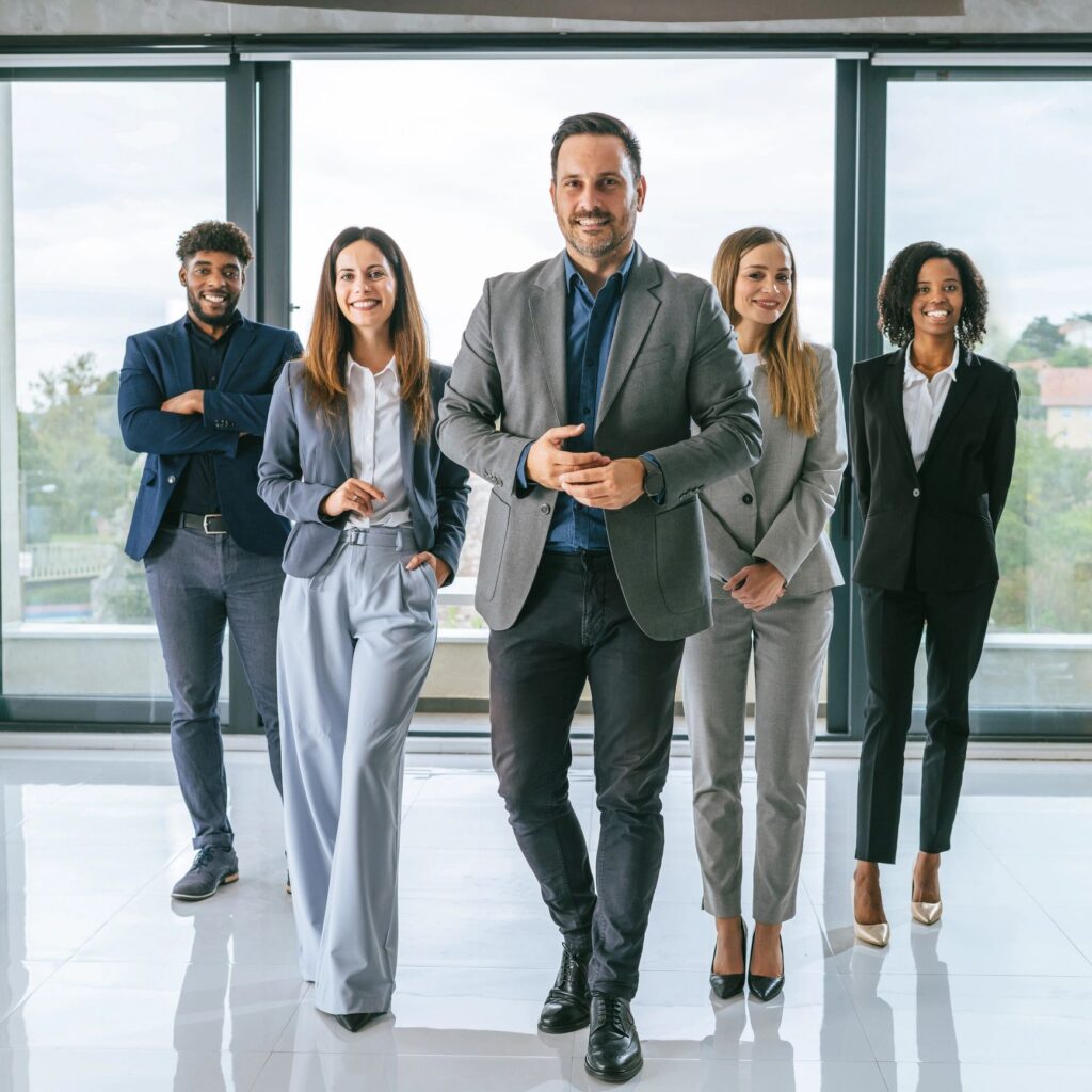 professional sales team leadership modern office